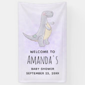 Schattig grijs dinosaurus Speelgoed Waterverf Baby Spandoek (Verticaal)