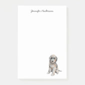 Schattig grijs Doodle waterverf Dog gepersonalisee Post-it® Notes (Voorkant)