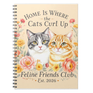 Schattig grijs en oranje tabby kat liefhebbers ont notitieboek
