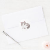 Schattig grijs en witte kat Sticker (Envelop)