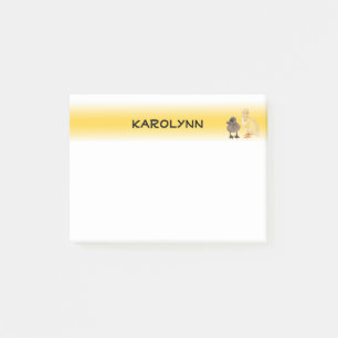 Schattig grijs gele vingerafdrukken Fotosjabloon Post-it® Notes