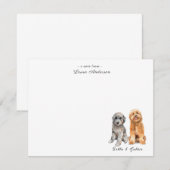 Schattig Grijs & Gouden Doodle platte notitiekaart (Voorkant / Achterkant)