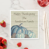 Schattig grijs hout herfst Herfst blauw pompoen se Servet (Insitu)