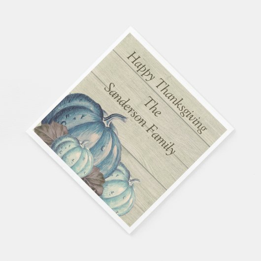 Schattig grijs hout herfst Herfst blauw pompoen se Servet (Hoek)