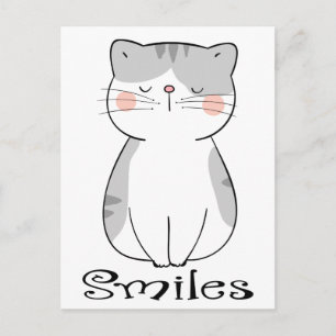 Schattig grijs katje dat aan je denkt Hallo poes Briefkaart
