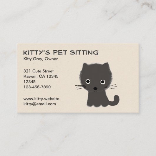 Schattig Grijs Kittens Visitekaartje (Voorkant)