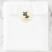 Schattig grijs klein ezel crème ronde sticker (Tas)