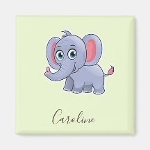 Schattig grijs olifant groen