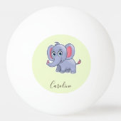 Schattig grijs olifant groen pingpongbal (Voorkant)