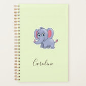 Schattig grijs olifant groen planner (Voorkant)