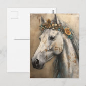 Schattig grijs paard in een kroon briefkaart (Voorkant / Achterkant)