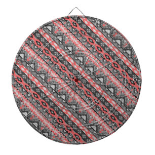 Schattig grijs rood azteekse patroonontwerp dartbord