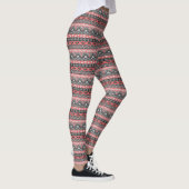 Schattig grijs rood azteekse patroonontwerp leggings (Rechts)