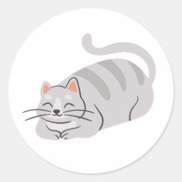 Schattig grijs tabby cat leggen Sticker