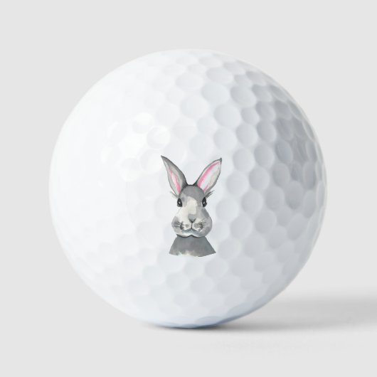 Schattig Grijs Waterverf Bunny Golfballen (Voorkant)
