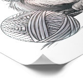 Schattig grijsharig kitten Poster (Hoek)