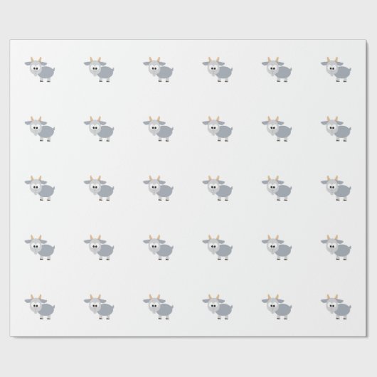 Schattig grijze geit cadeaupapier (Vlak)