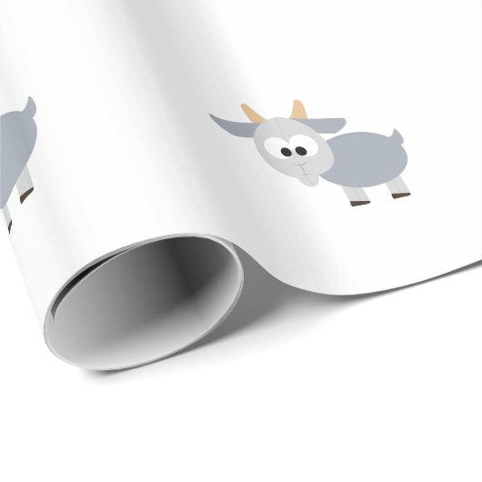 Schattig grijze geit cadeaupapier (Rol Hoek)