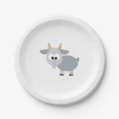 Schattig grijze geit papieren bordje (Voorkant)