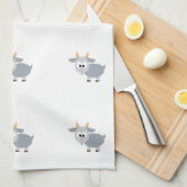 Schattig grijze geit theedoek (Quarter Fold)