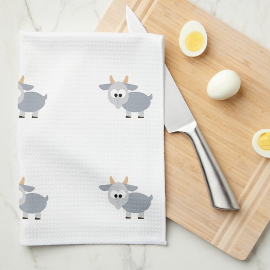 Schattig grijze geit theedoek (Quarter Fold)