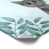 Schattig grijze katje in het Poster van het bos vo (Hoek)