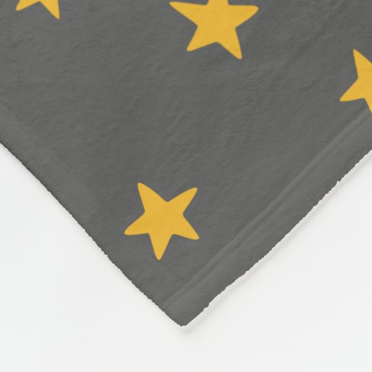 Schattig grijze sterren patroon wit en geel fleece deken (Hoek)