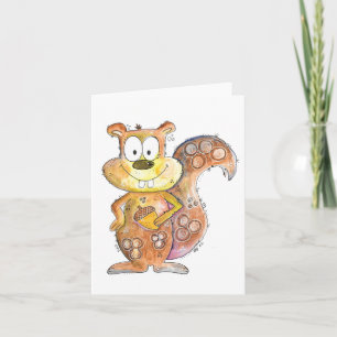 Schattig Griljige Bruine Eekhoorn Kaart