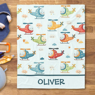 Schattig Griljige Helikopters Patroon Fleece Deken