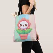 Schattig, grillig bloemetje in pot tote bag (Dichtbij)
