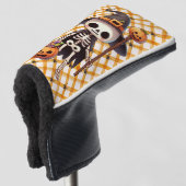 Schattig, grillig Halloween-skelet Golfheadcover (3/4 voorkant)