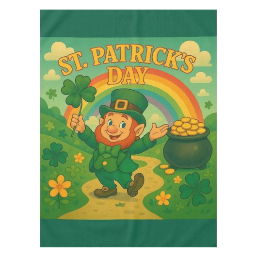 Schattig, grillig kabouter St. Patrick's Day Tafelkleed (Voorkant)