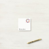 Schattig grillig kleurrijk kattenmonogram post-it® notes (Op bureau)