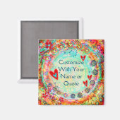 Schattig grillig, kleurrijk, pas uw aan magneet (Voorkant / Achterkant)