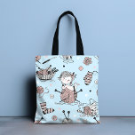 Schattig grillig meisje grappig breien wol kat tote bag<br><div class="desc">Dit schattige ontwerp heeft een grillig breipatroon. Ideaal voor liefhebbers van breien #knit #knitting #craft #crafts #tassen #tas #totebags #bags #accessoires #gift #gifts #girly #giftsforher #home #homedecor</div>