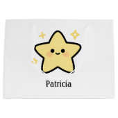 Schattig grillige gele kawaii ster monogram groot cadeauzakje (Voorkant)