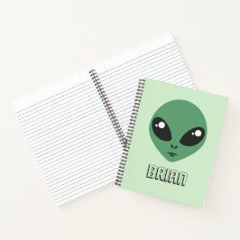 Schattig groen Alien Notitieboek
