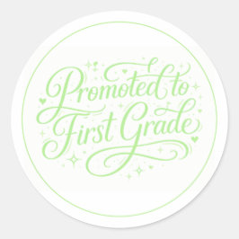 Schattig groen “Benoemd tot eerste klas” ontwerp Ronde Sticker