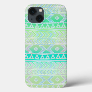 Schattig groen en turquoise Azteekse stijlpatroon Case-Mate iPhone Case
