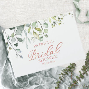Schattig groen eucalyptus bruidsfeest gastenboek