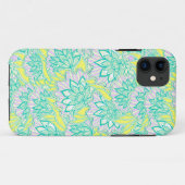 Schattig groen geel bloempatroon Case-Mate iPhone case (Achterkant (horizontaal))