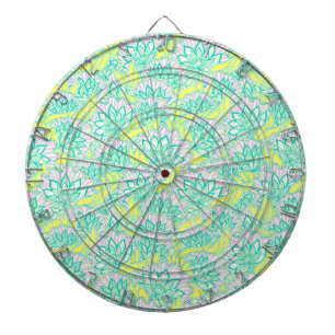 Schattig groen geel bloempatroon dartbord