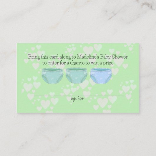 Schattig Groen Geel Rubber Duck Baby shower Informatiekaartje (Achterkant)