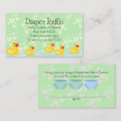 Schattig Groen Geel Rubber Duck Baby shower Informatiekaartje (Voorkant / Achterkant)