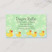 Schattig Groen Geel Rubber Duck Baby shower Informatiekaartje (Voorkant)