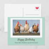 Schattig groen gefeliciteerd van de kippen briefkaart (Voorkant / Achterkant)