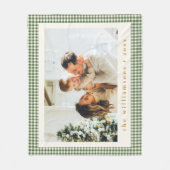 Schattig groen geruit aangepaste foto Kerstmis Fleece Deken (Voorkant)