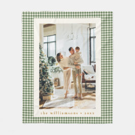 Schattig groen geruite aangepaste familie foto ker fleece deken