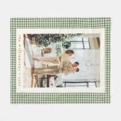 Schattig groen geruite aangepaste familie foto ker fleece deken (Voorkant (Horizontaal))