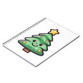 Schattig groen kerstboomkarakter notitieboek (Linkerzijde)